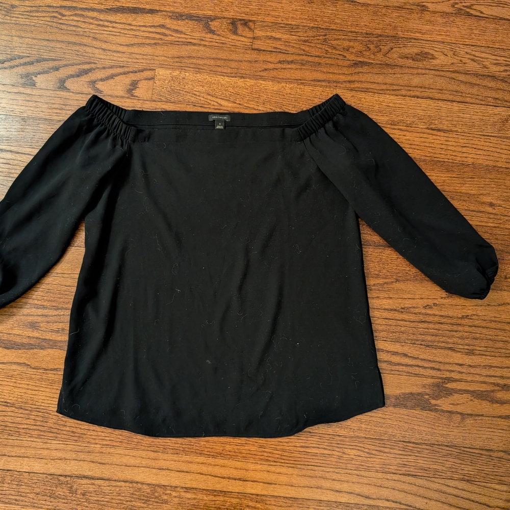 Ann Taylor Black Off-Shoulder Top